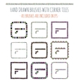 set of nine hand drawn brushes vector image