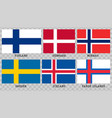 simple flags of scandinavia vector image
