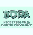 alphabet dino texture graffity text letters vector image vector image