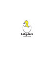 egg with cute duckling logo symbol icon graphic vector image