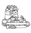 harvest with seasonal fruits vector image vector image
