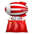 a balloon with the chinese flag vector image vector image