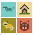 assembly flat icons dog cats pets vector image vector image