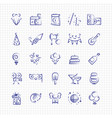 birthday party celebration fun icons set vector image vector image