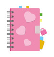 closed notebook personal diary on a spiral vector image