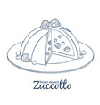 zucotto dessert with berries icon cartoon vector image vector image