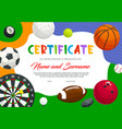 certificate participation in sports tournament vector image