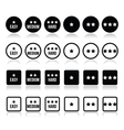 easy medium hard level with stars icons set vector image
