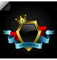 golden shield design vector image vector image
