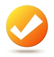 orange circle shape internet button with check vector image