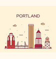 portland oregon usa linear art style city vector image vector image