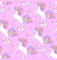 seamless pattern with white unicorns vector image