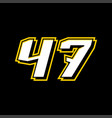 sport racing number template 47 vector image