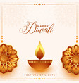 elegant deepavali festival banner with glowing vector image vector image