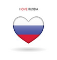 love russia symbol flag heart glossy icon vector image vector image