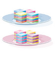 colorful gelatin dessert on a plate vector image vector image