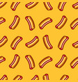 hot dog seamless pattern buns and sausages vector image
