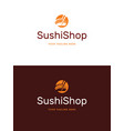 sushi restaurant emblem logo template vector image