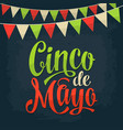 cinco de mayo lettering and garland color vector image