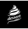 Logo dessert clouds and cherry Royalty Free Vector Image