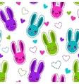 seamless pattern with bunnies and hearts vector image