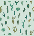 seamless pattern with cactus repeated vector image