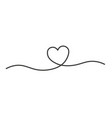 heart line drawing continuous frame vector image vector image