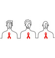 man with cancer ribbon one continuous line drawn vector image vector image
