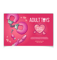 adult toys for sexual pleasure banner vector image vector image