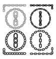 chain icons parts circles of chains vector image vector image