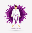 karate suit with violet martial arts belts vector image