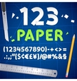 cut out paper numbers and equipment set vector image