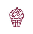 cute cupcake sweets art vector image