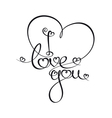 Caligraphic text i love you Royalty Free Vector Image