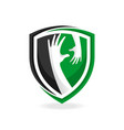 child care logo with shield concept vector image vector image