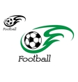 soccer ball with green flame vector image