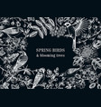 spring garden background vintage frame designs vector image vector image