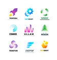 business company logo set abstract modern vector image