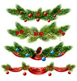 christmas borders set vector image