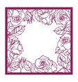 laser cut rose square frame cutout pattern vector image