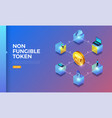 nft non-fungible token vector image
