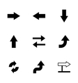 black arrows icons set vector image