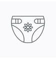 diaper with flower icon child underwear sign vector image