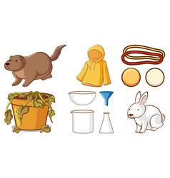 Large set different animals and other objects Vector Image