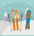 ski mountains background flat style vector image
