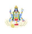 vishnu indian lord of hinduism hari god vector image vector image