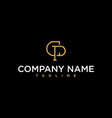 cp or pc luxury initial logo design vector image