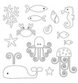 sea life digital stamps vector image vector image