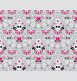 mexican folk art seamless pattern - skull vector image vector image