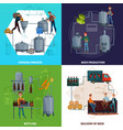 beer production cartoon design concept vector image